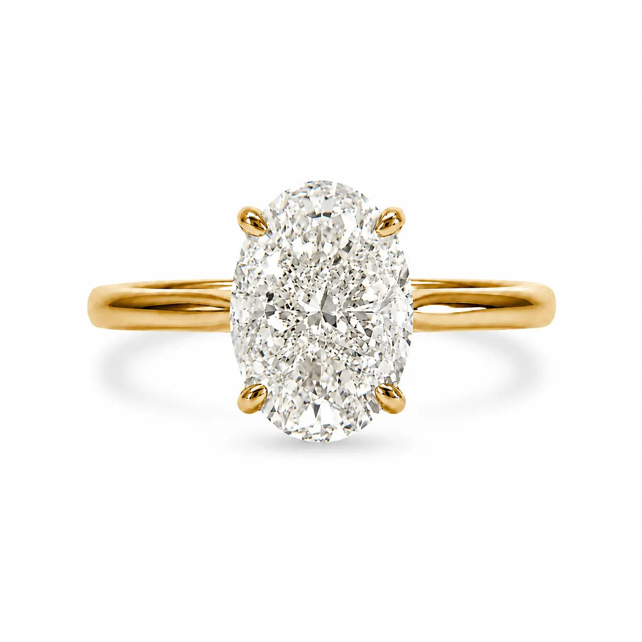 3.5 carat oval cubic zirconia 18k gold plated ring 