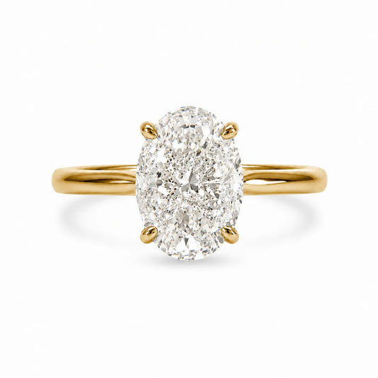 3.5 carat oval cubic zirconia 18k gold plated ring 