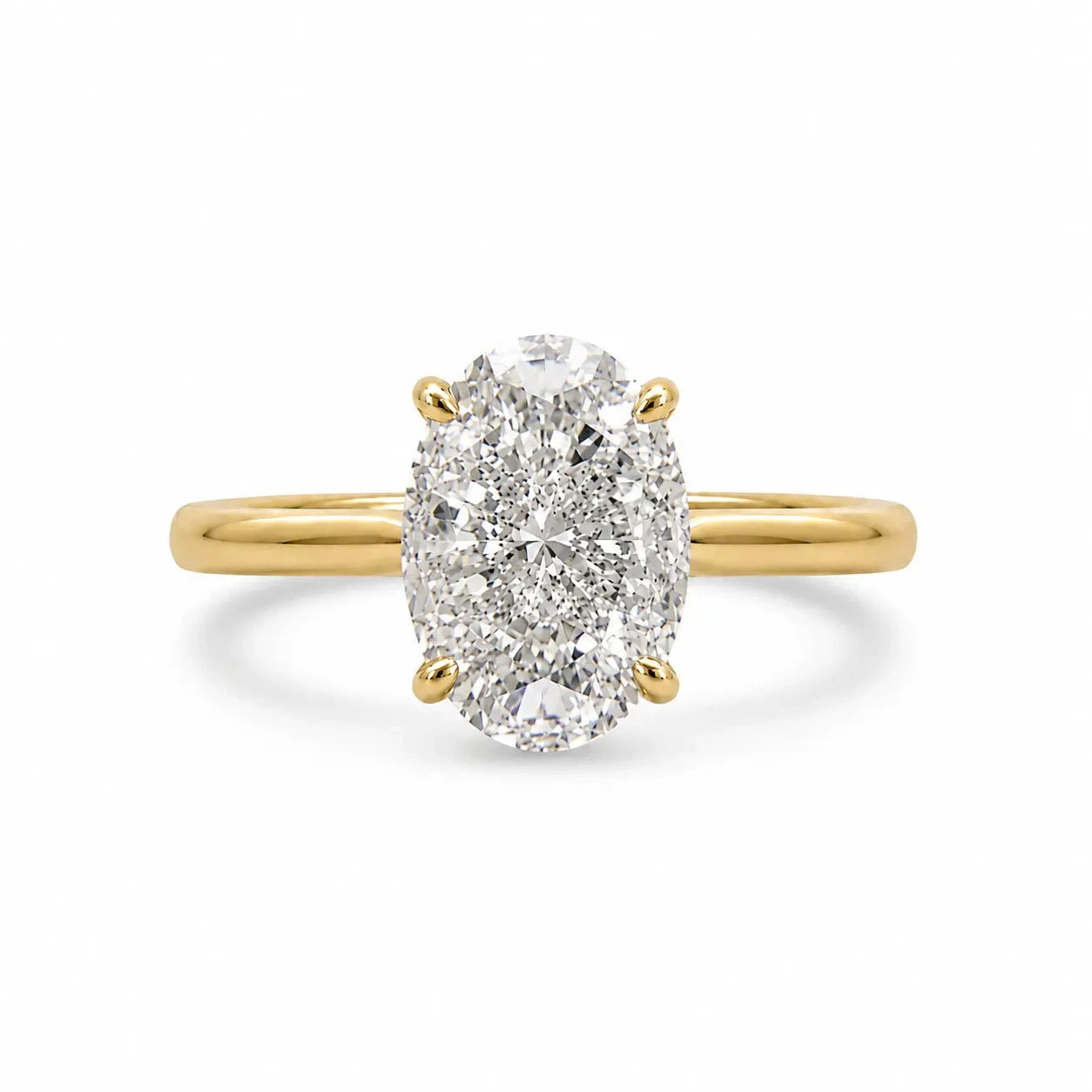 3.5 carat oval cubic zirconia ring in 14k gold vermeil