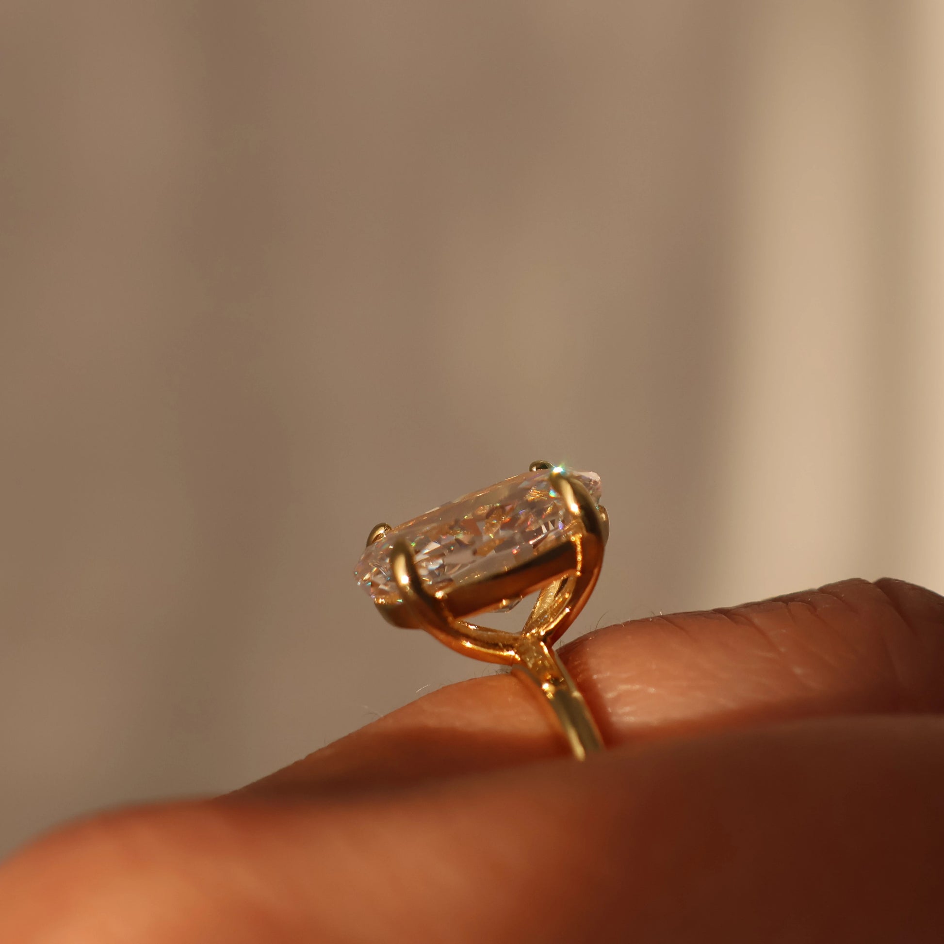 3.5 carat oval cz 18k gold plated ring