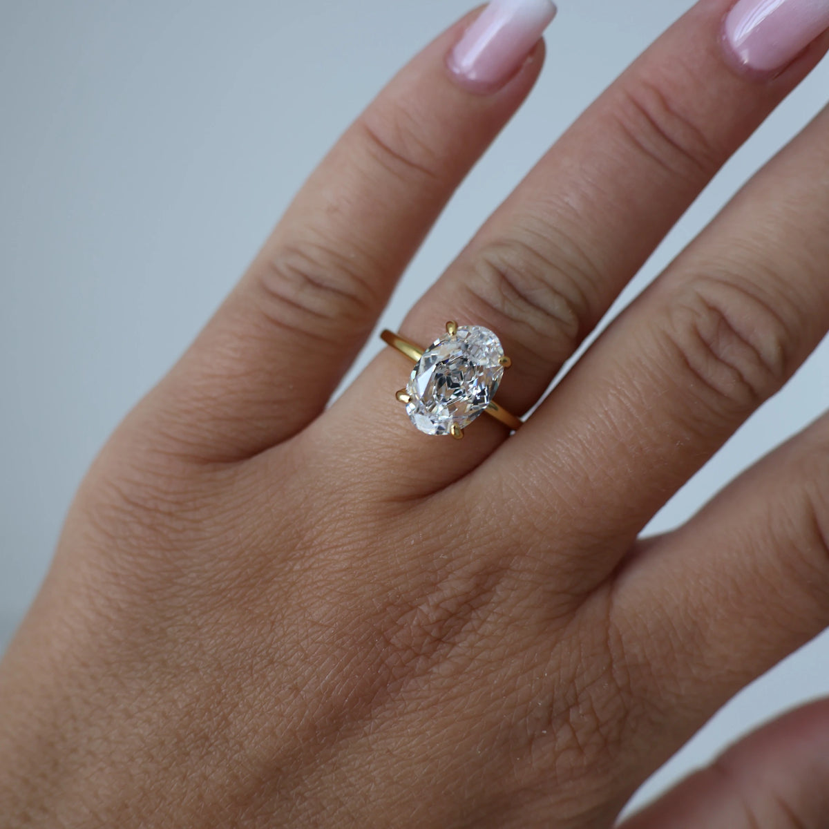 3.5 ct oval cubic zirconia ring in 14k gold vermeil