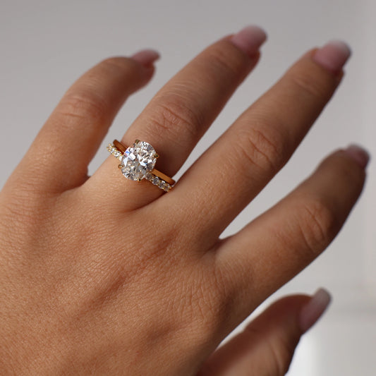 3ct oval CZ solitaire gold ring