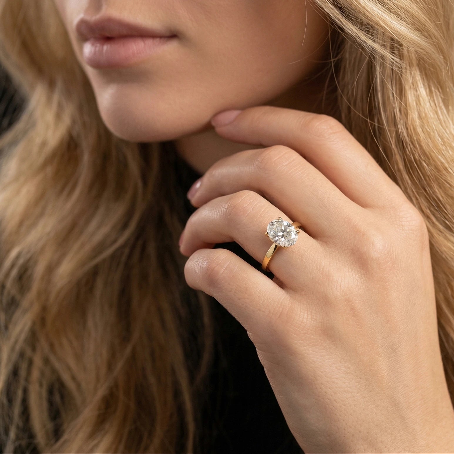 3 carat oval moissanite solitaire engagement ring in 14k gold filled
