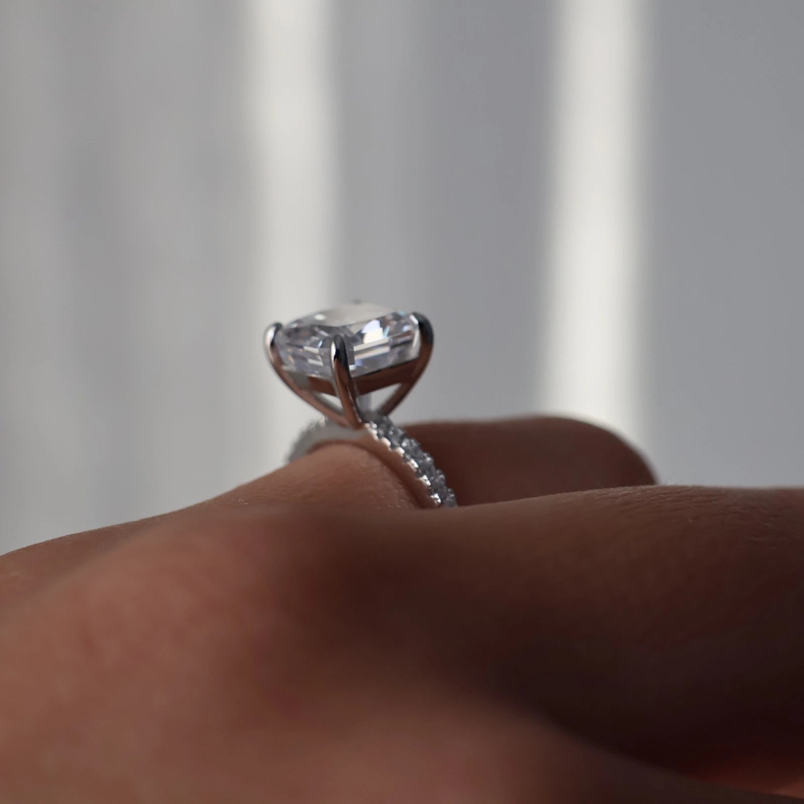 cubic zirconia radiant square ring 3ct silver