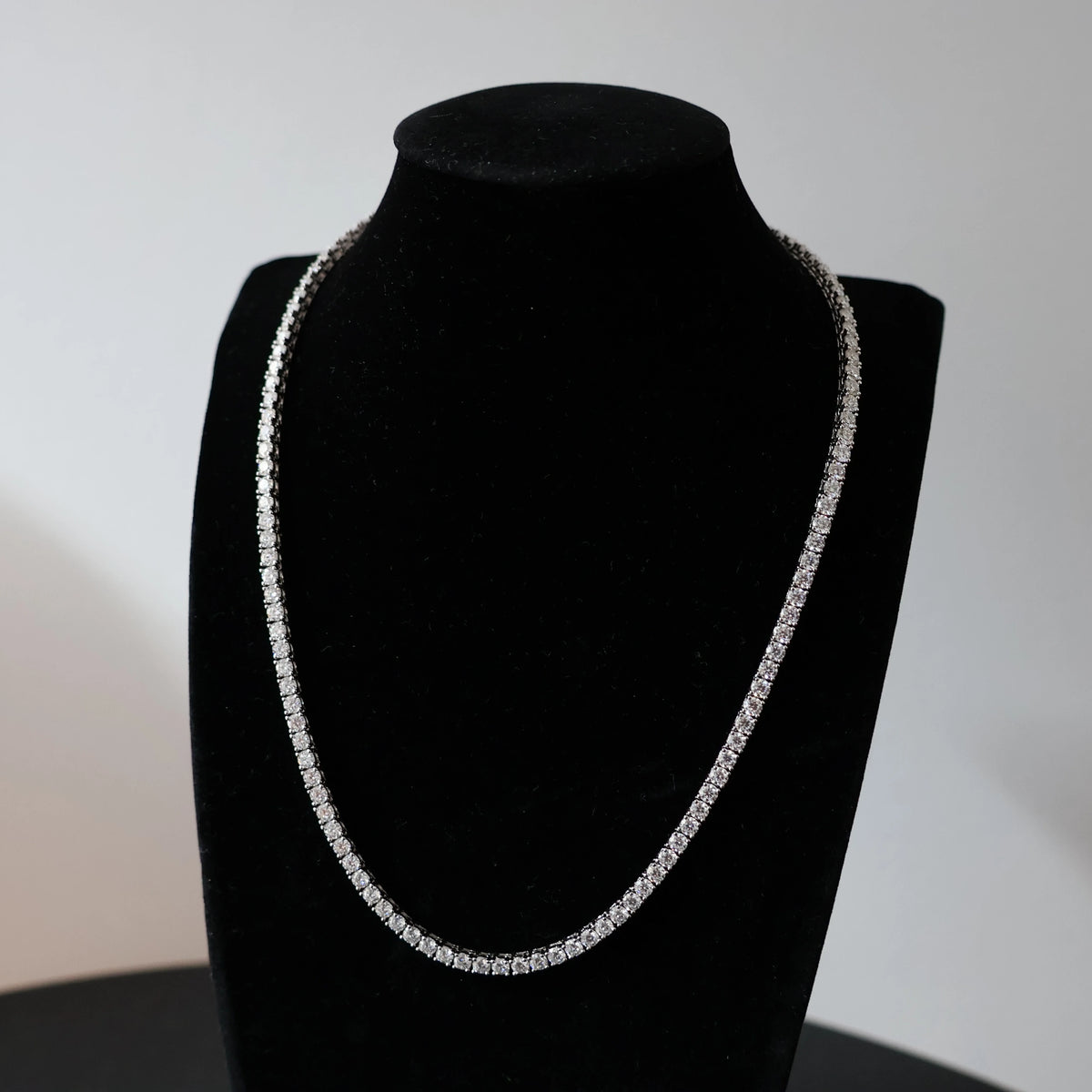 3mm moissanite tennis necklace 925 silver