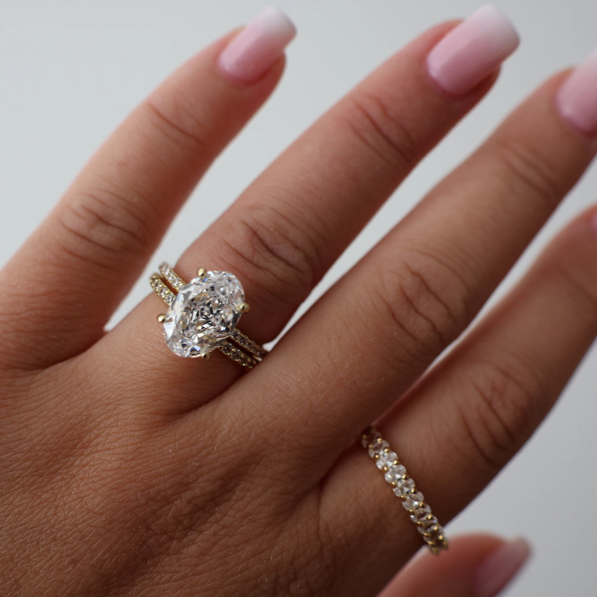 3mm oval 14k gold plated eternity band