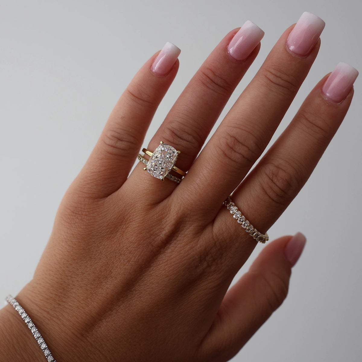 3mm oval 14k gold plated eternity ring
