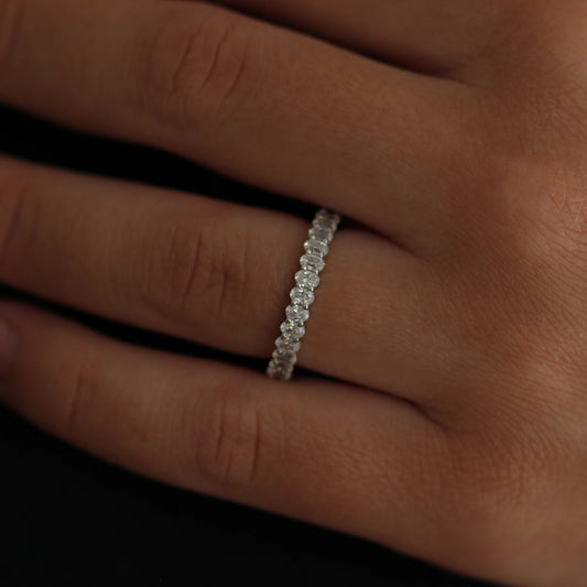 3mm oval 925 silver full eternity band
