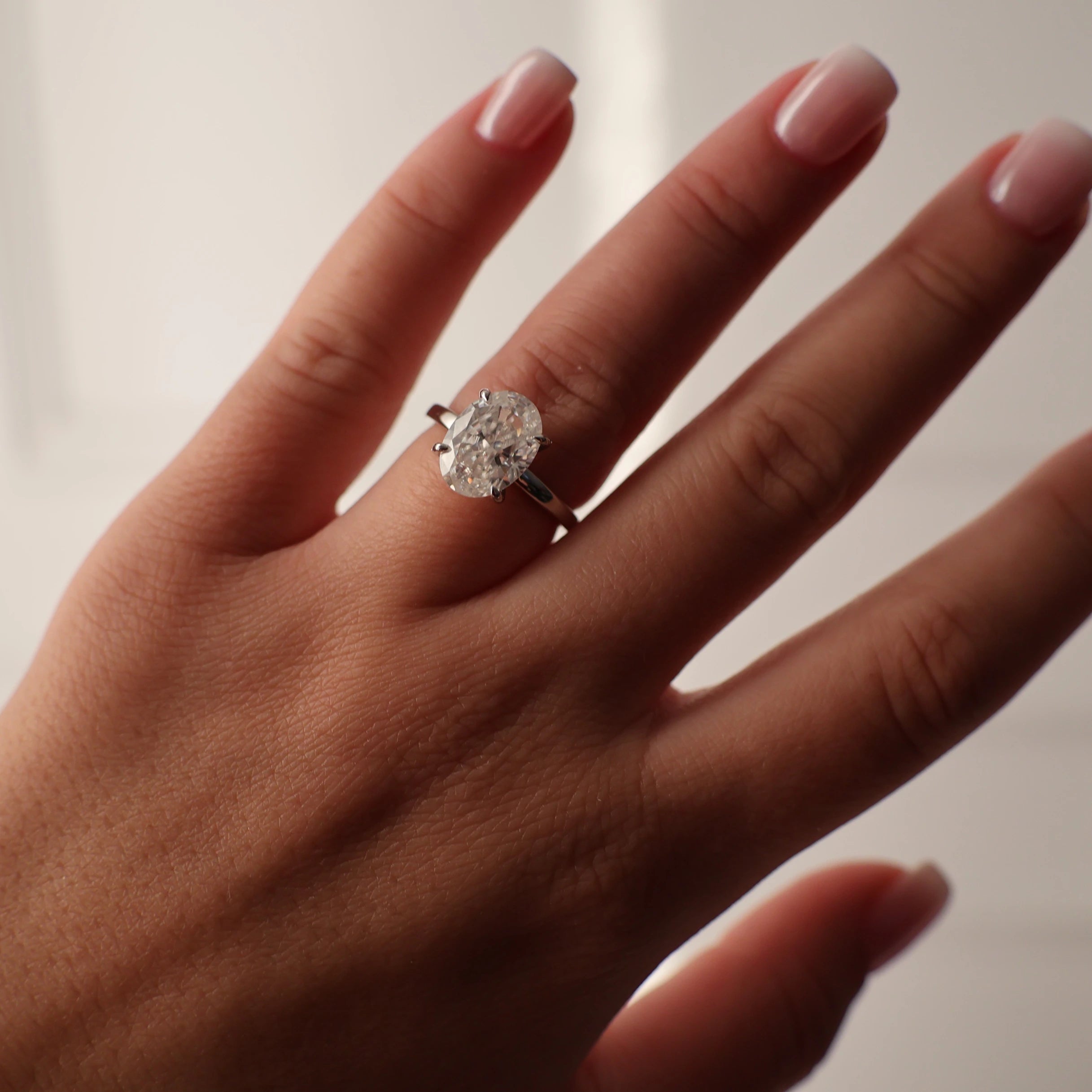 4 carat oval solitaire moissanite ring