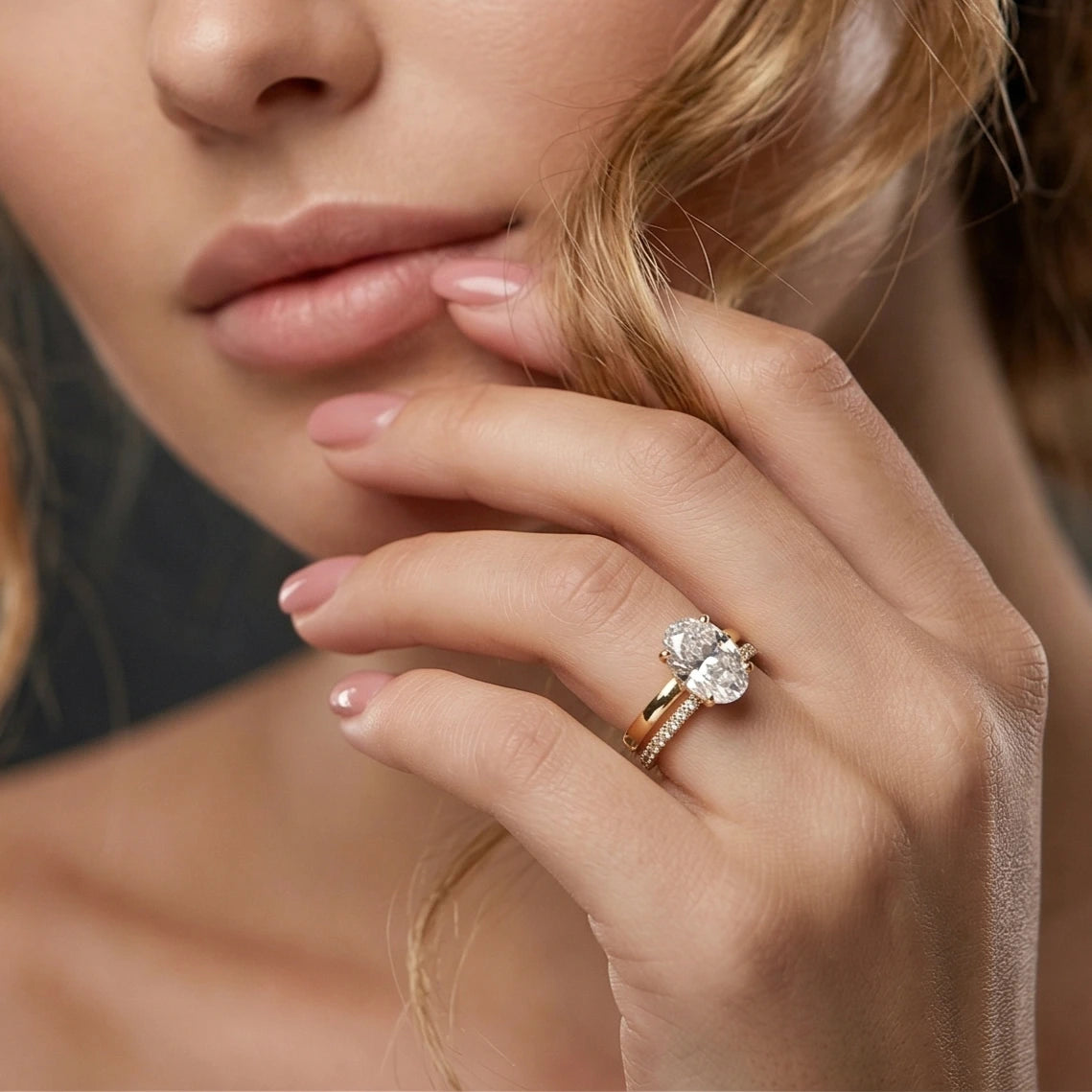 4 carat oval moissanite solitaire engagement ring in 14k gold filled