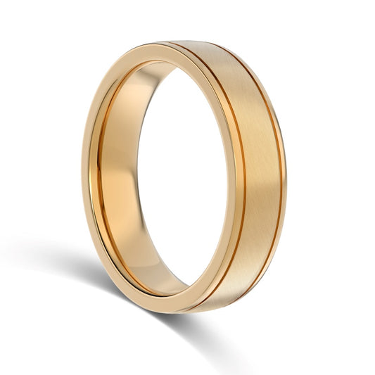 5mm champagne gold mens ring in 925 silver