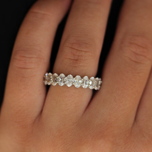 5mm oval 925 silver eternity band