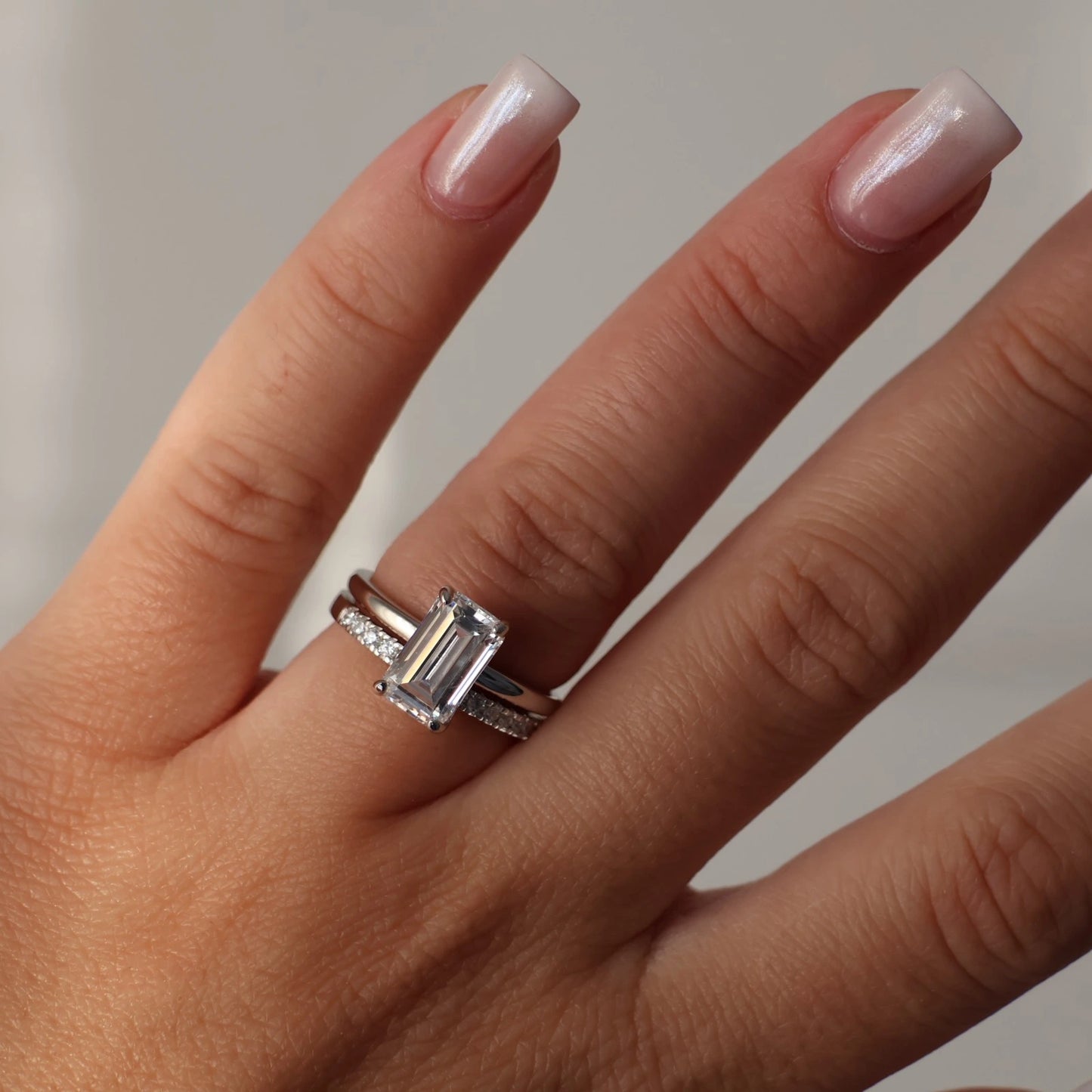 925 sterling silver half eternity band with pavé CZ stones