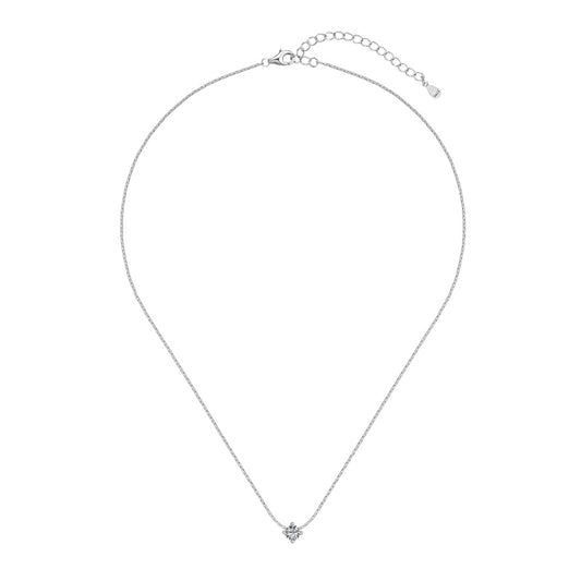 Round pendant necklace with 4mm cubic zirconia stone
