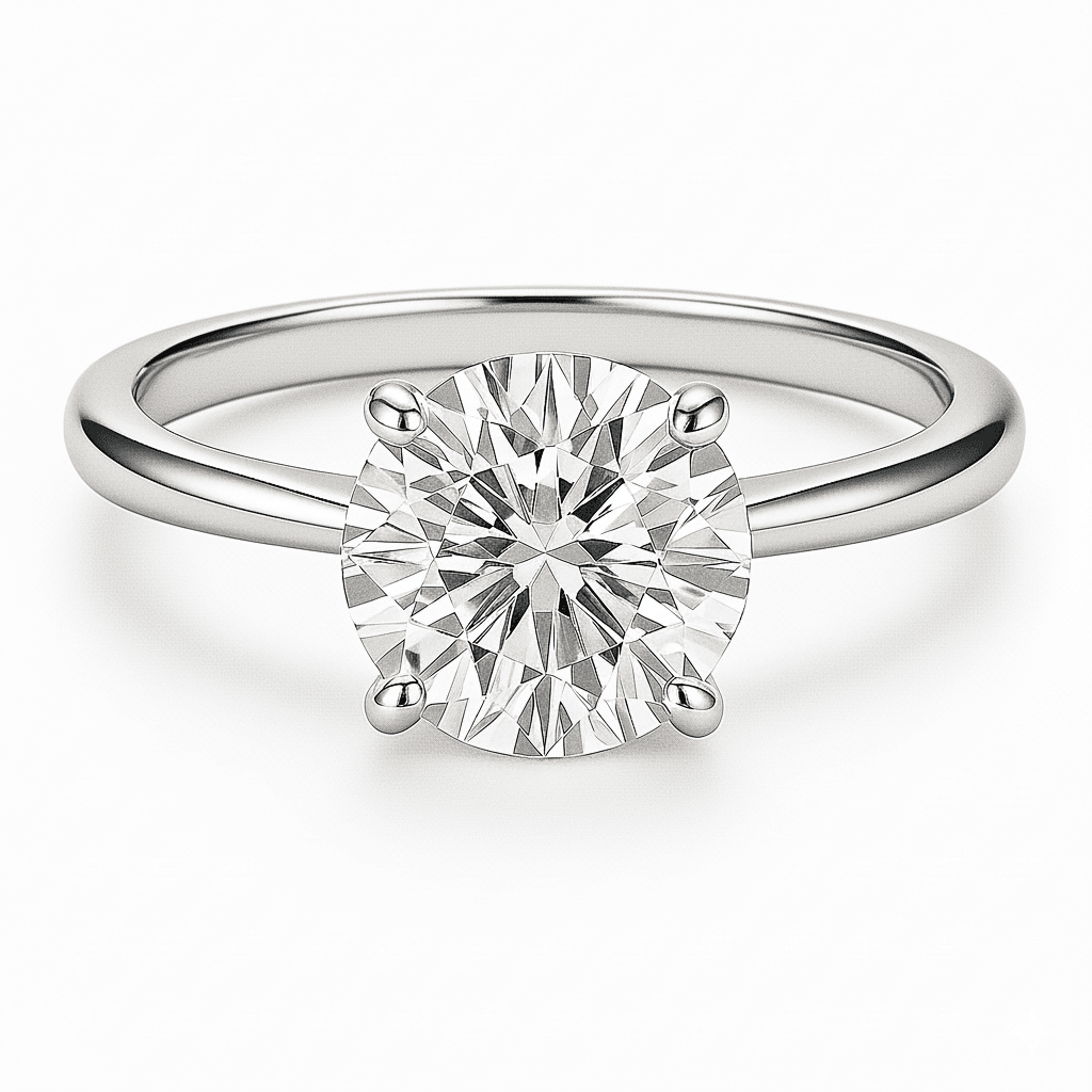 3 carat round solitaire moissanite ring