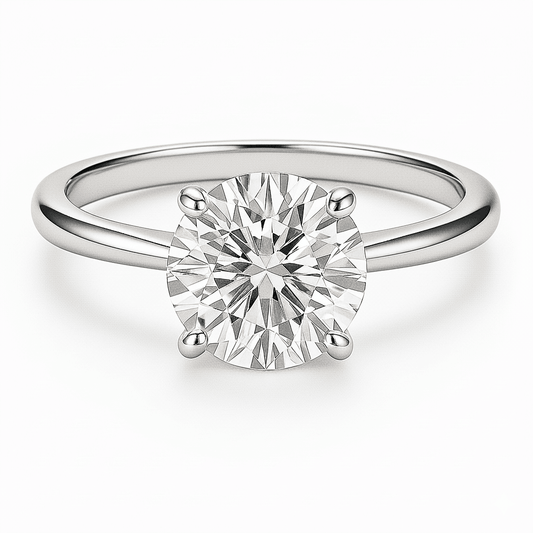 3 carat round solitaire moissanite ring