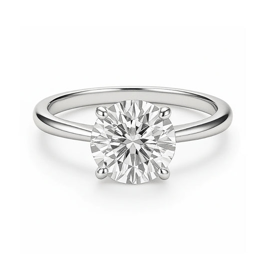 3 carat round solitaire moissanite ring