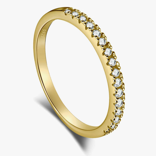 Half Eternity Pave Gold Wedding Ring 1.8mm
