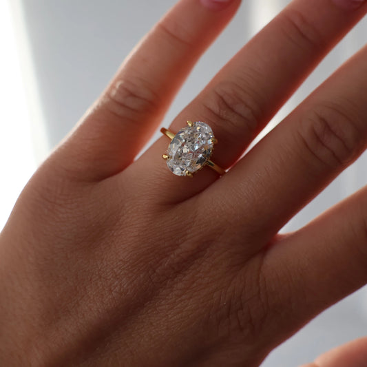 Valencia 14k Gold 3.5 Ct Oval Ring with Hidden Halo