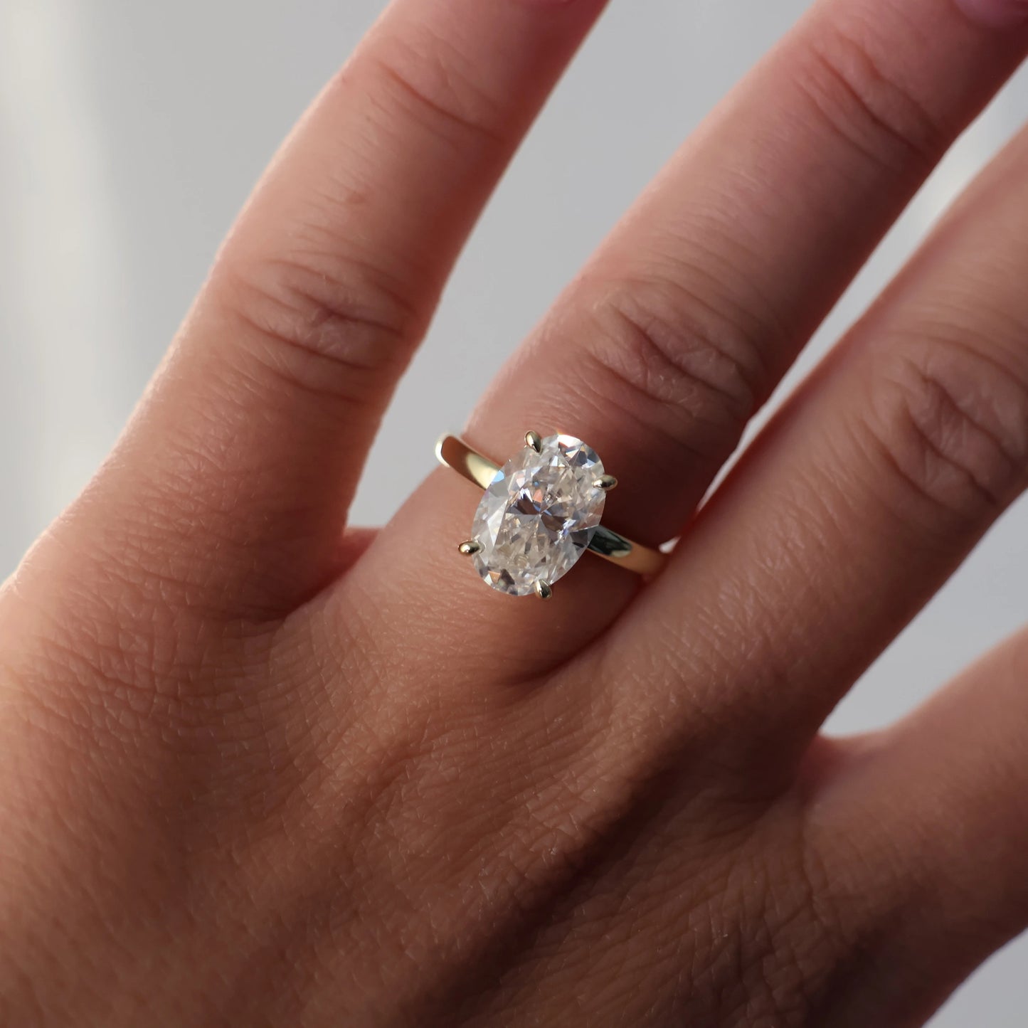 Valencia 4 Ct Oval Moissanite Ring in 18k Gold Filled