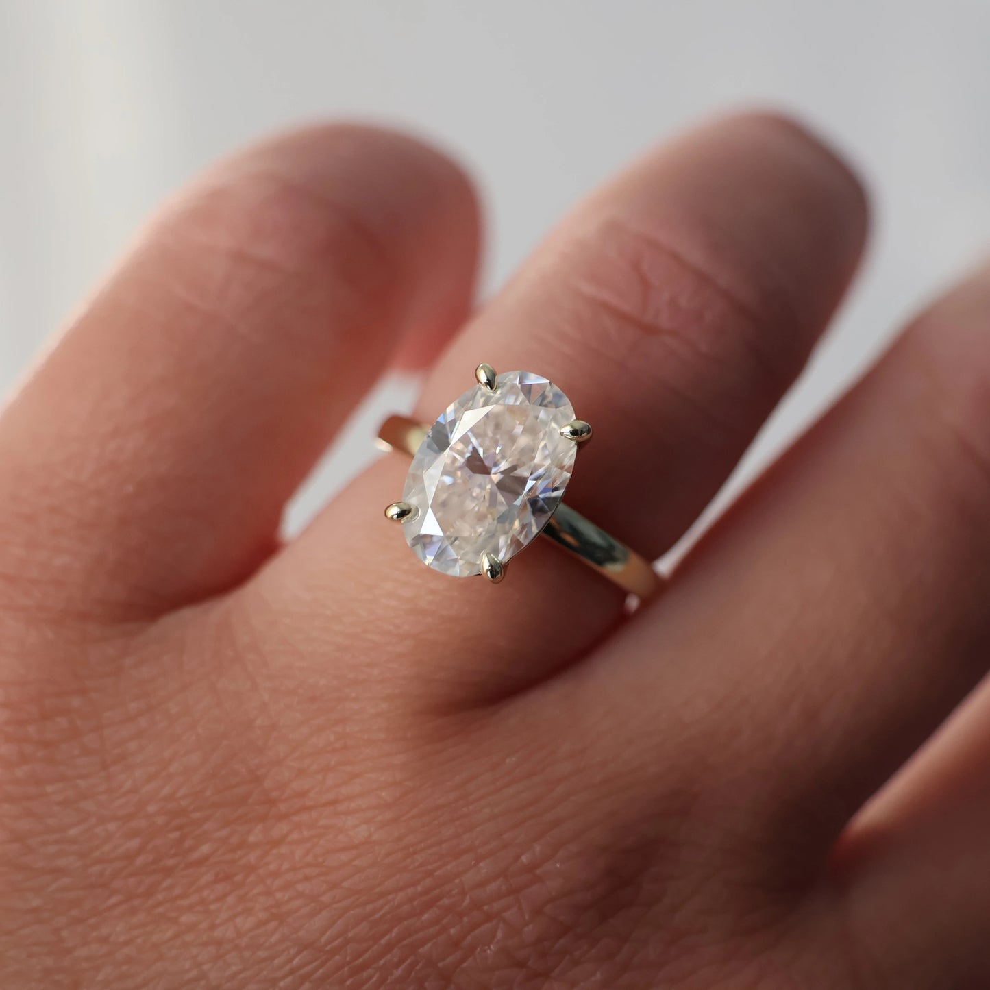 Valencia 4 Ct Oval Moissanite Ring in 18k Gold Filled