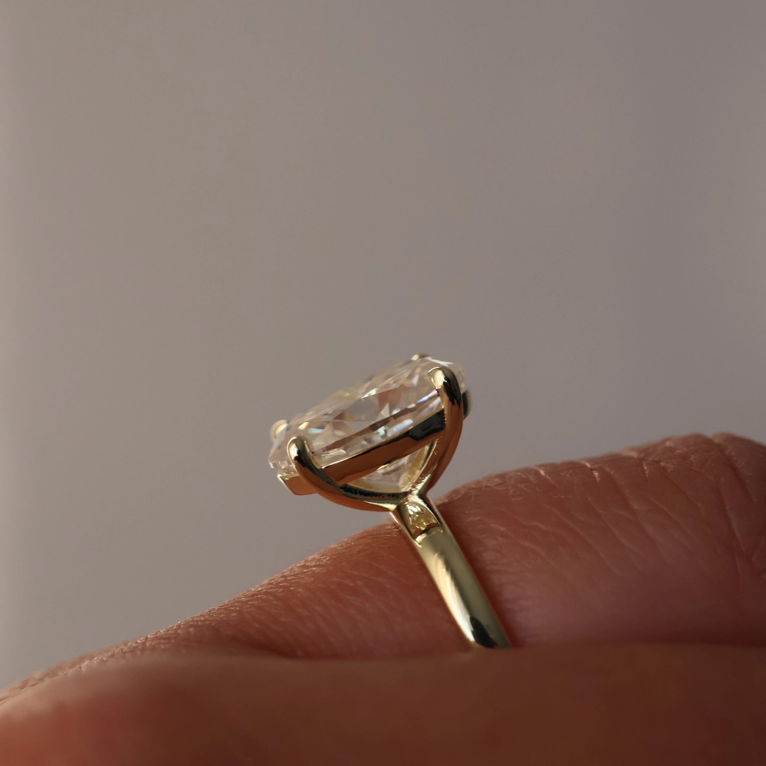 Valencia 4 Ct Oval Moissanite Ring in 18k Gold Filled