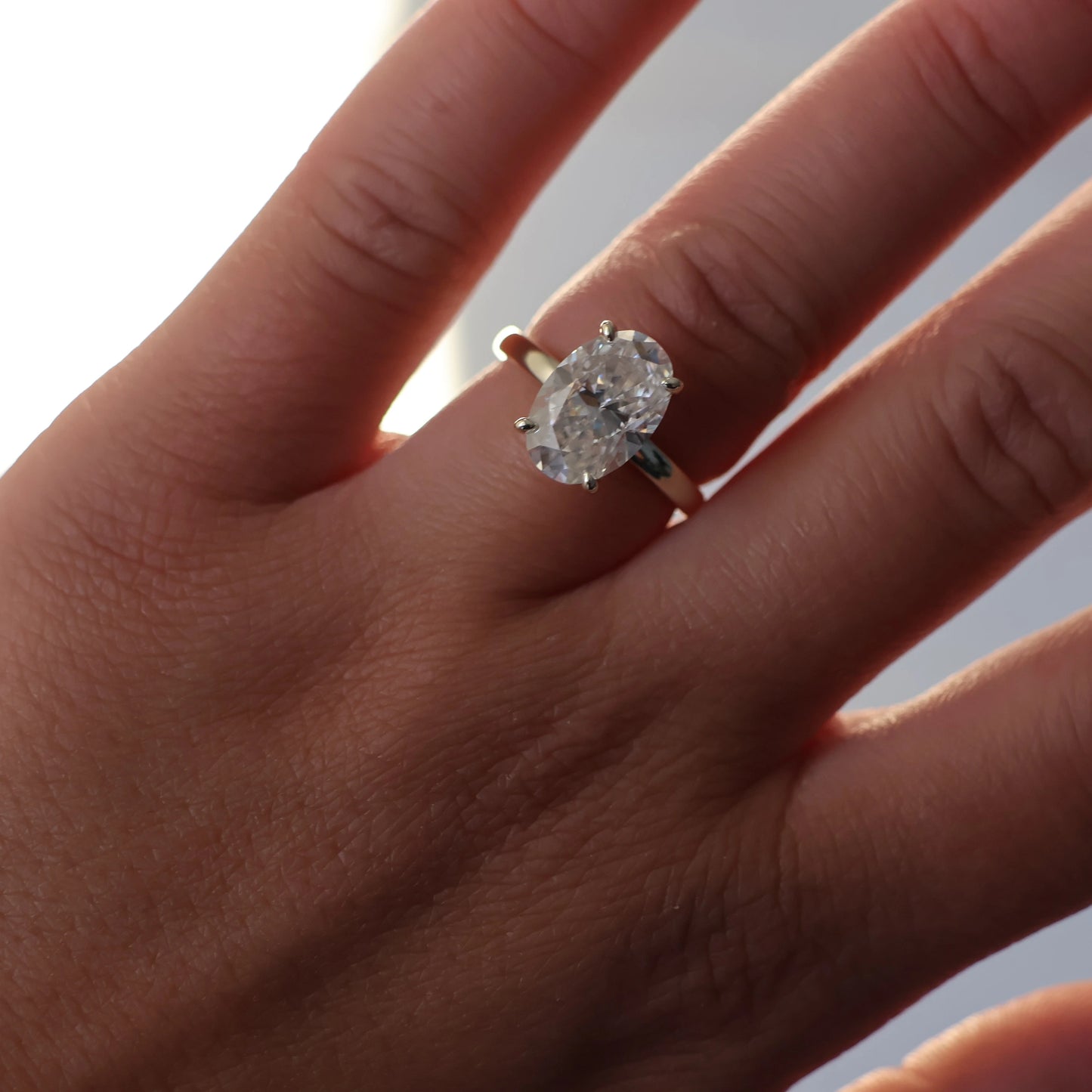 Valencia 4 Ct Oval Moissanite Ring in 14k Gold Filled