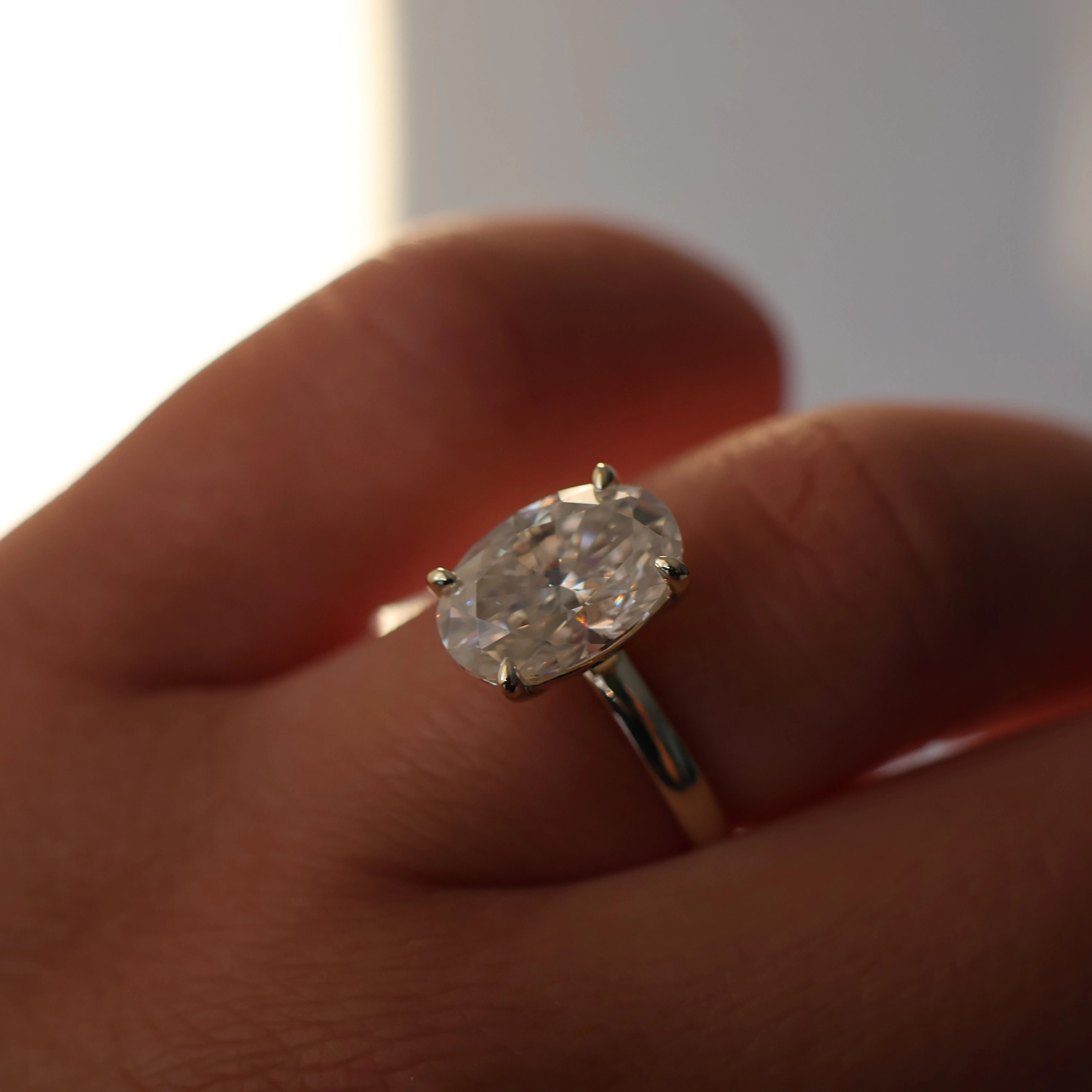 Valencia 4 Ct Oval Moissanite Ring in 14k Gold Filled