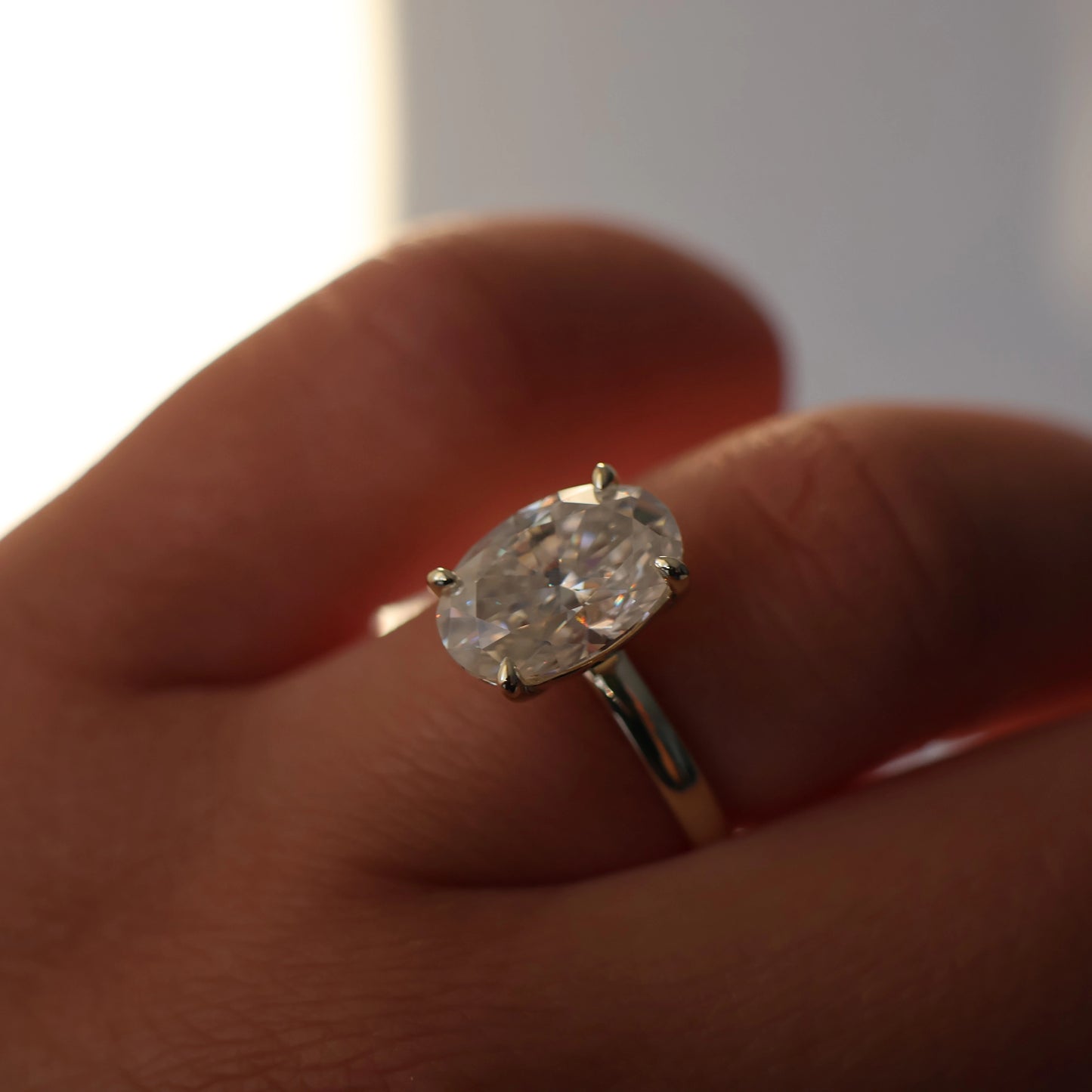 Valencia 4 Ct Oval Moissanite Ring in 14k Gold Filled