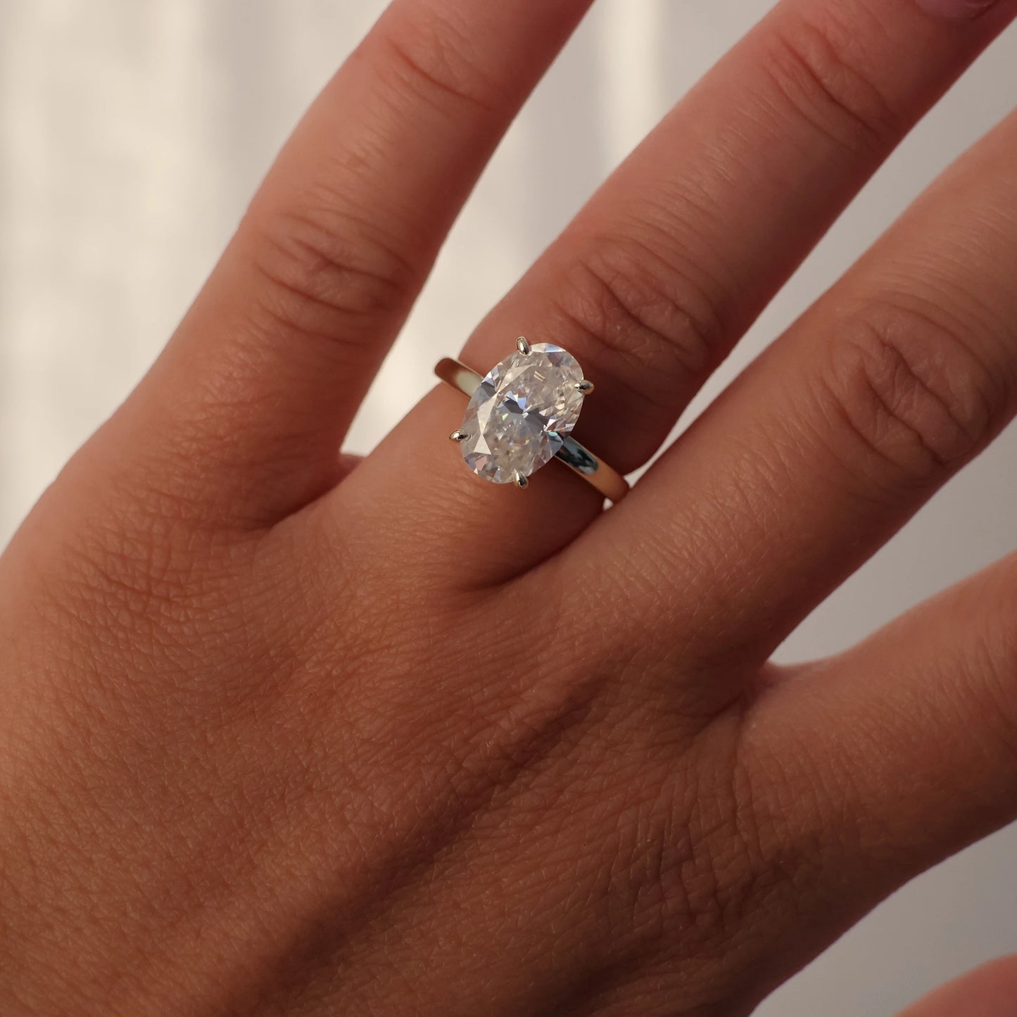 Valencia 4 Ct Oval Moissanite Ring in 14k Gold Filled