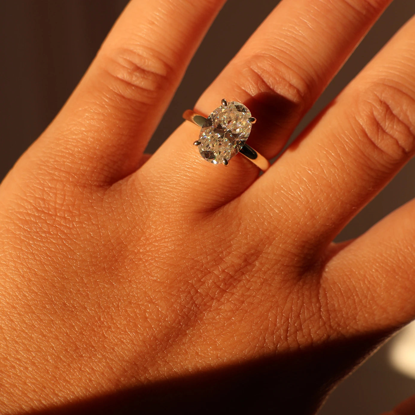Valencia 4 Ct Oval Moissanite Ring in 14k Gold Filled