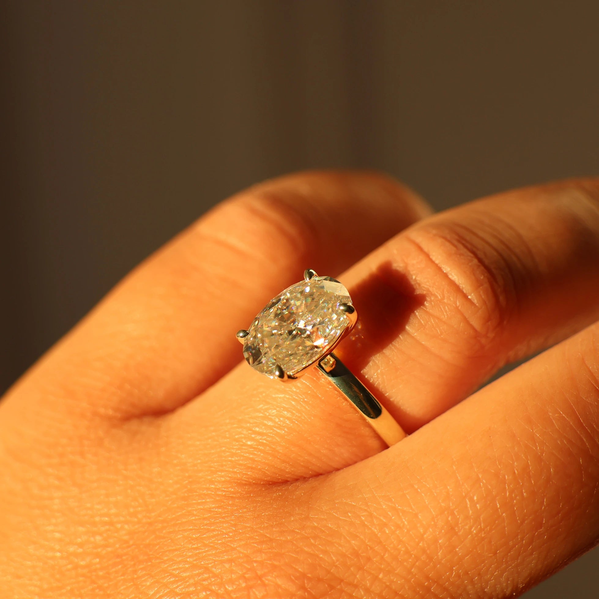 Valencia 4 Ct Oval Moissanite Ring in 14k Gold Filled