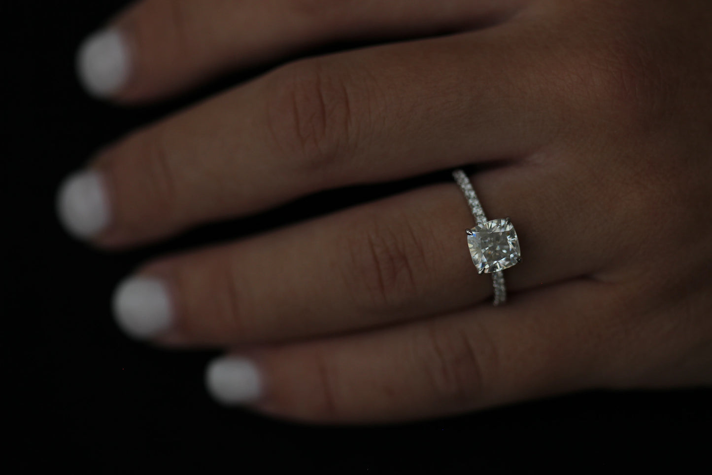 Genoa 2 Ct Cushion Moissanite Ring