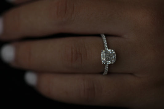Genoa 2 Ct Cushion Moissanite Ring
