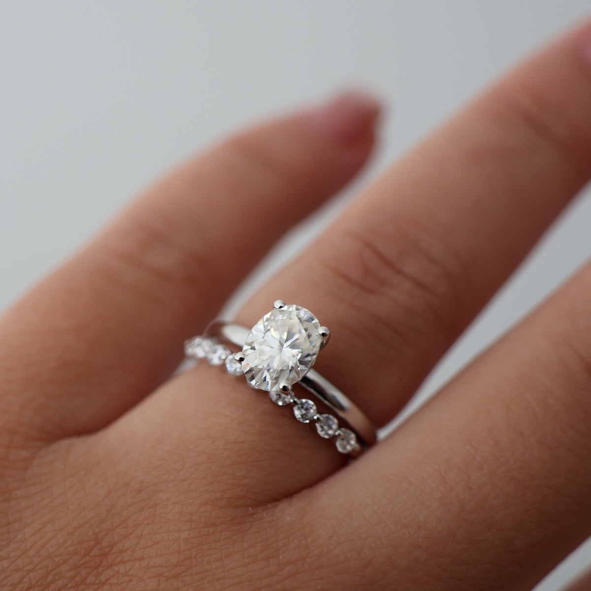 Silver Round Floating Wedding Band