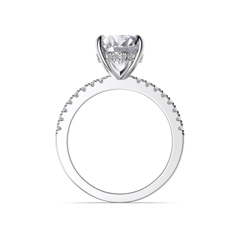 malaga 3.5 carat silver cubic zirconia ring side angle