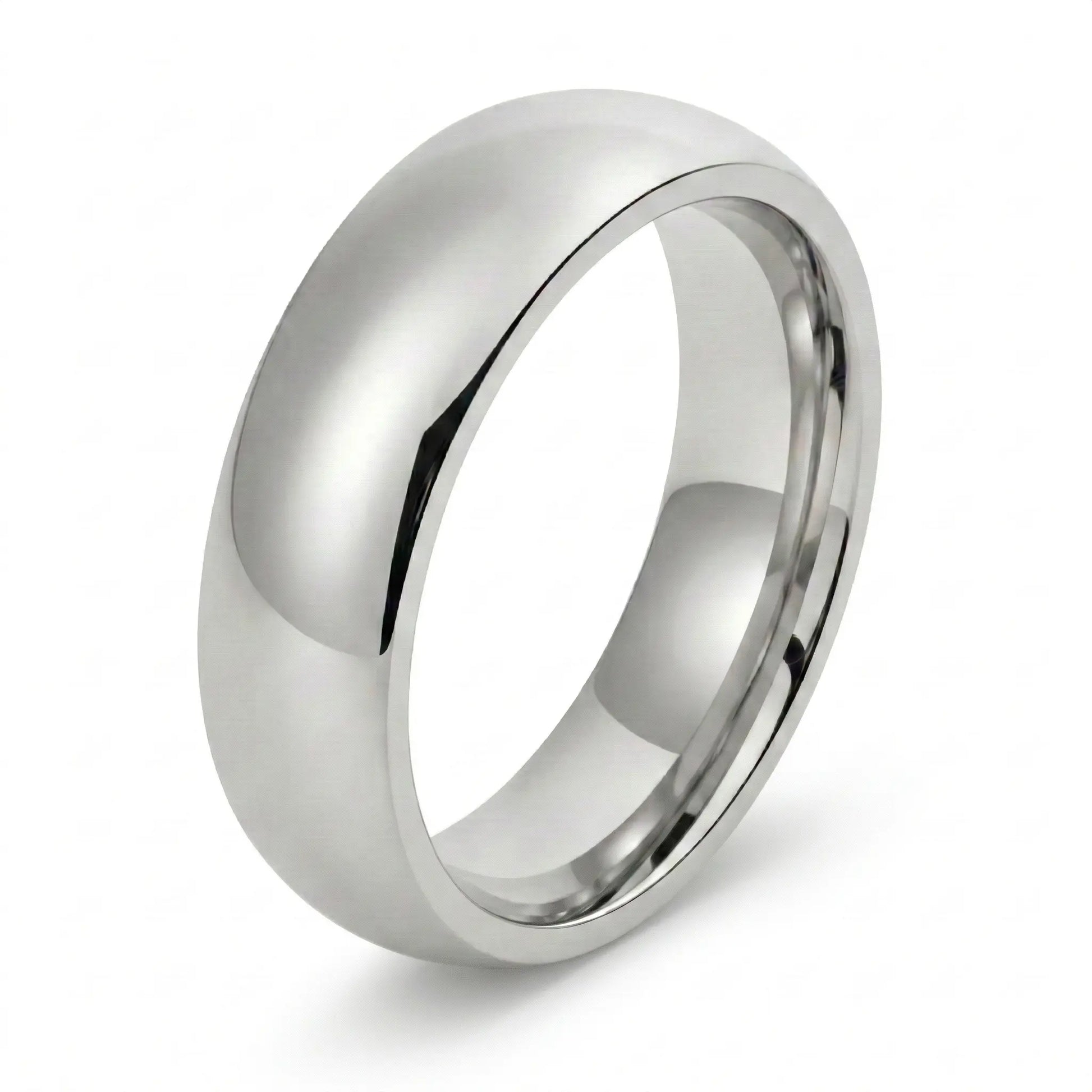 Men's Polished Silver Wedding Band 8mm