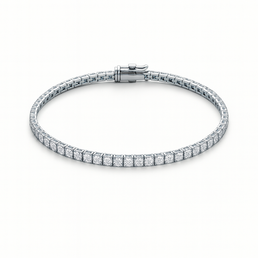3mm moissanite tennis bracelet on white background
