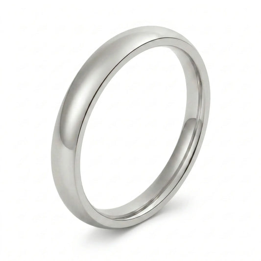 2mm polished tungsten dome wedding band in silver
