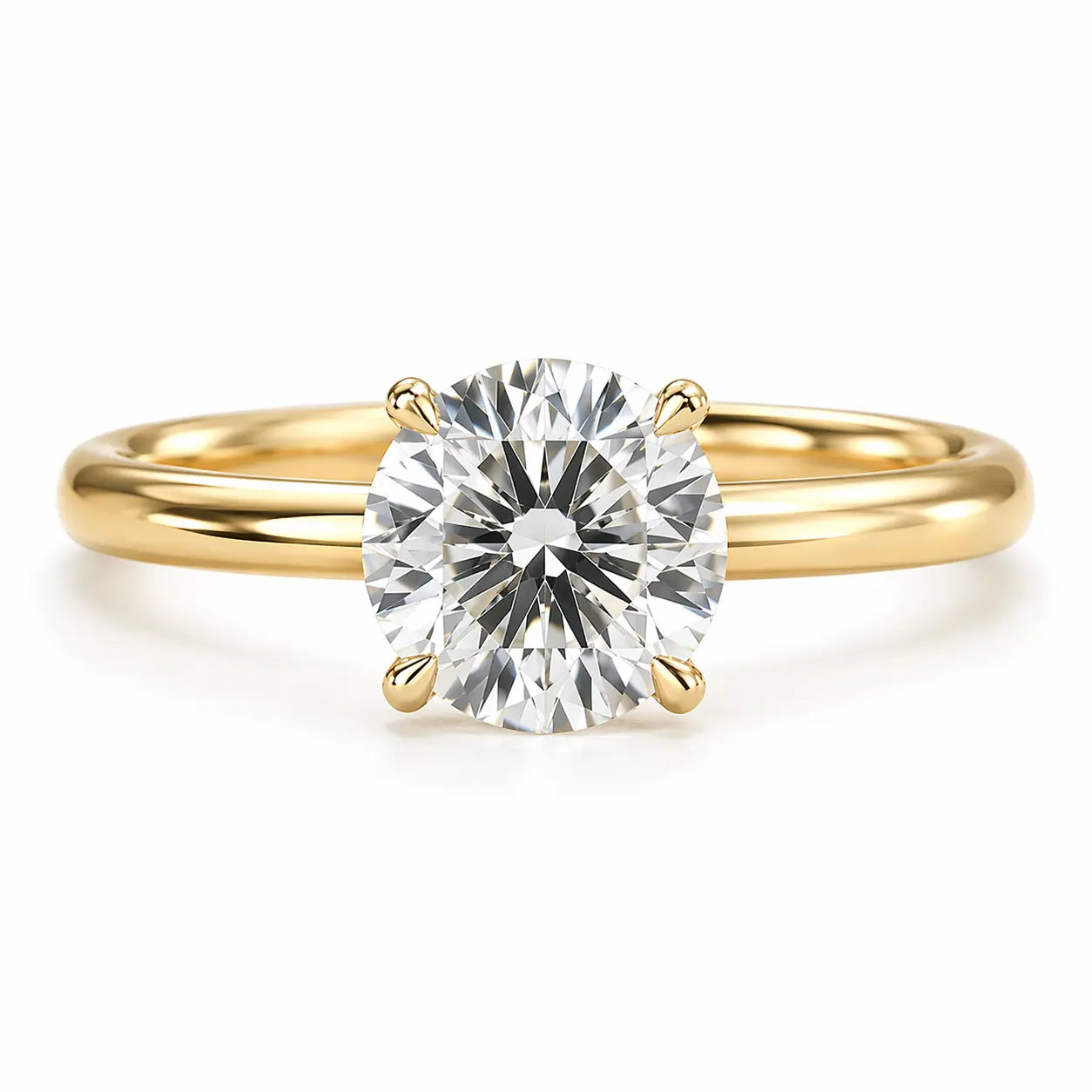 Round Cut Lab Grown Diamond Engagement Ring