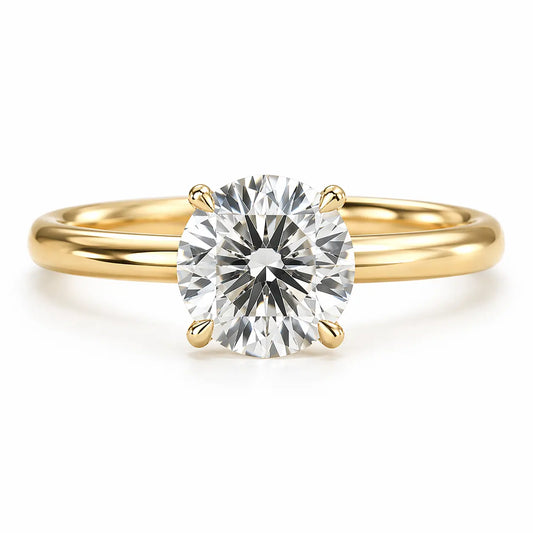 Round Cut Lab Grown Diamond Engagement Ring