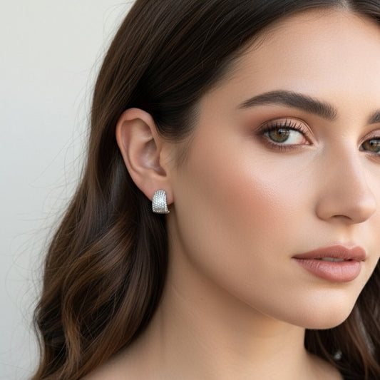 925 silver dome hoop earrings