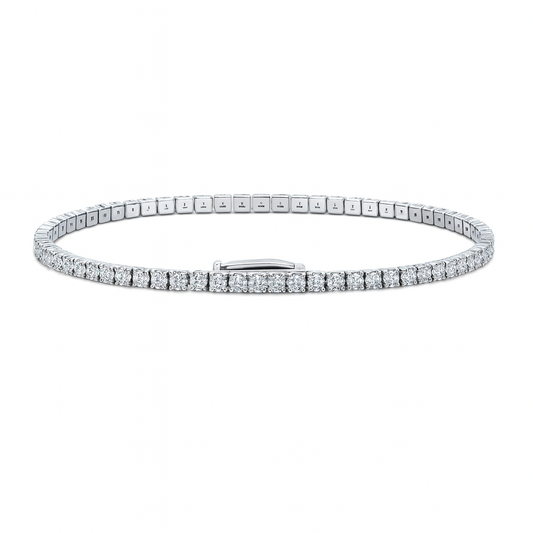 silver tennis bracelet 2.5mm with push clasp
