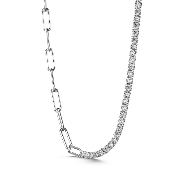 Silver tennis necklace