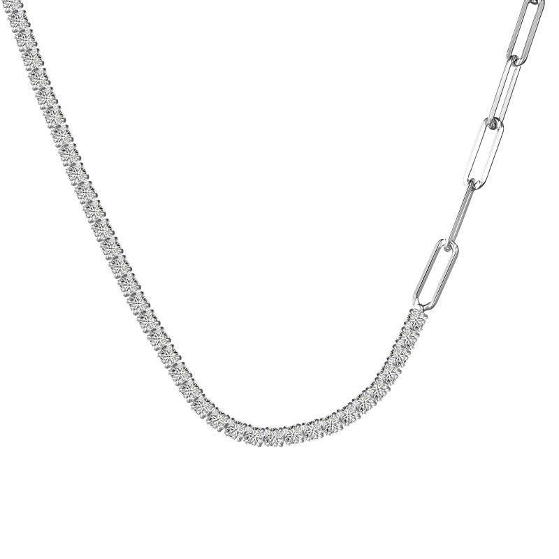 Silver tennis necklace