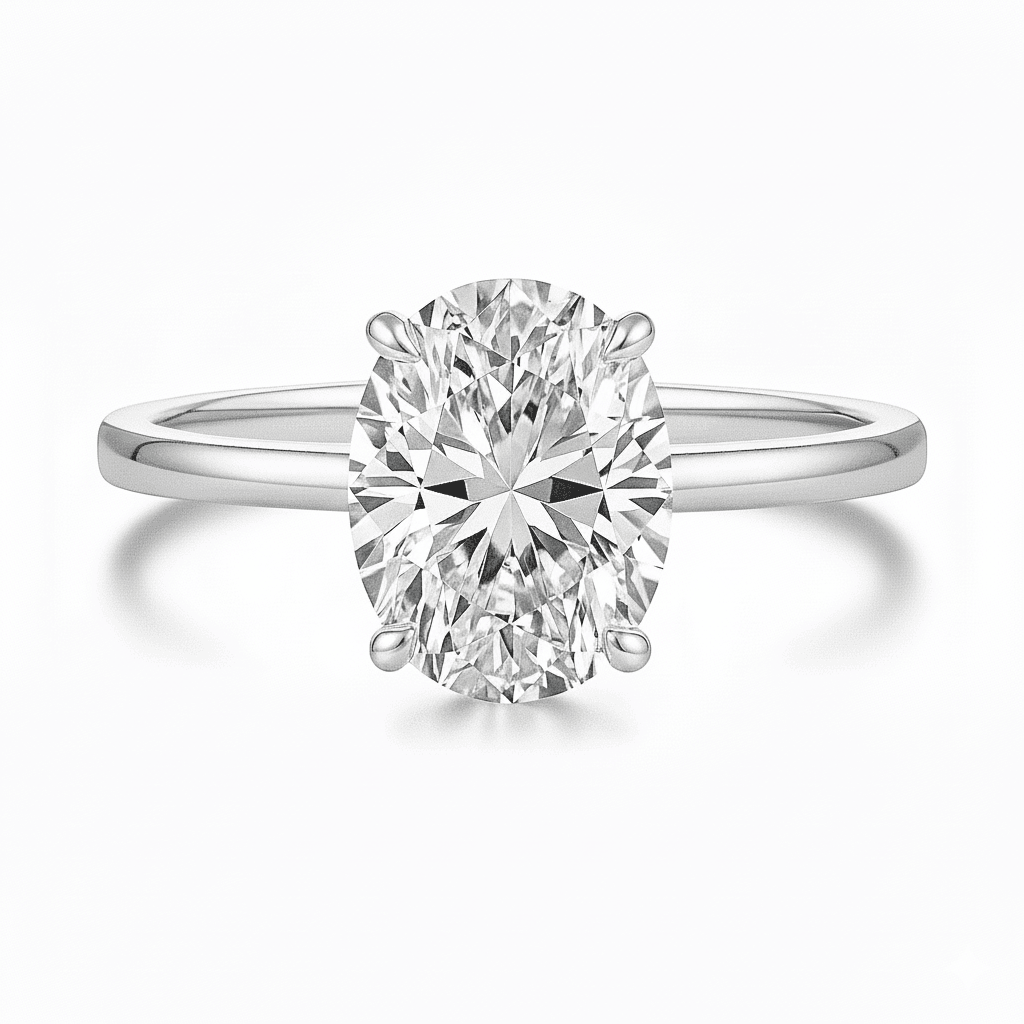 barcelona 3 carat solitaire oval ring