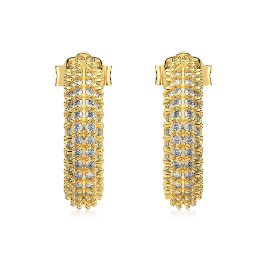 brooklyn gold hoop earrings with cz stones