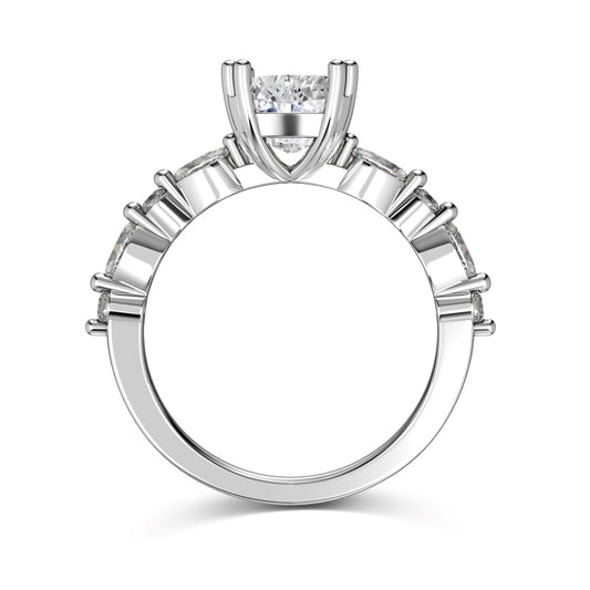 replica diamond ring with square centre stone