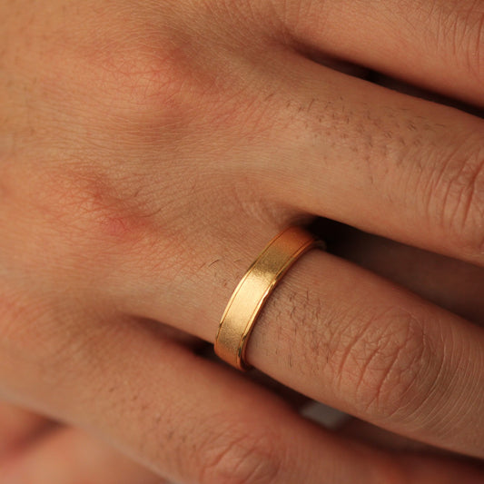 4.8mm champagne gold 925 silver men's ring