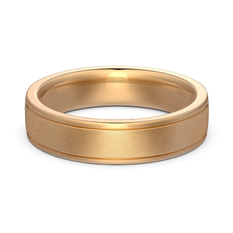 5mm champagne gold mens ring in 925 silver 